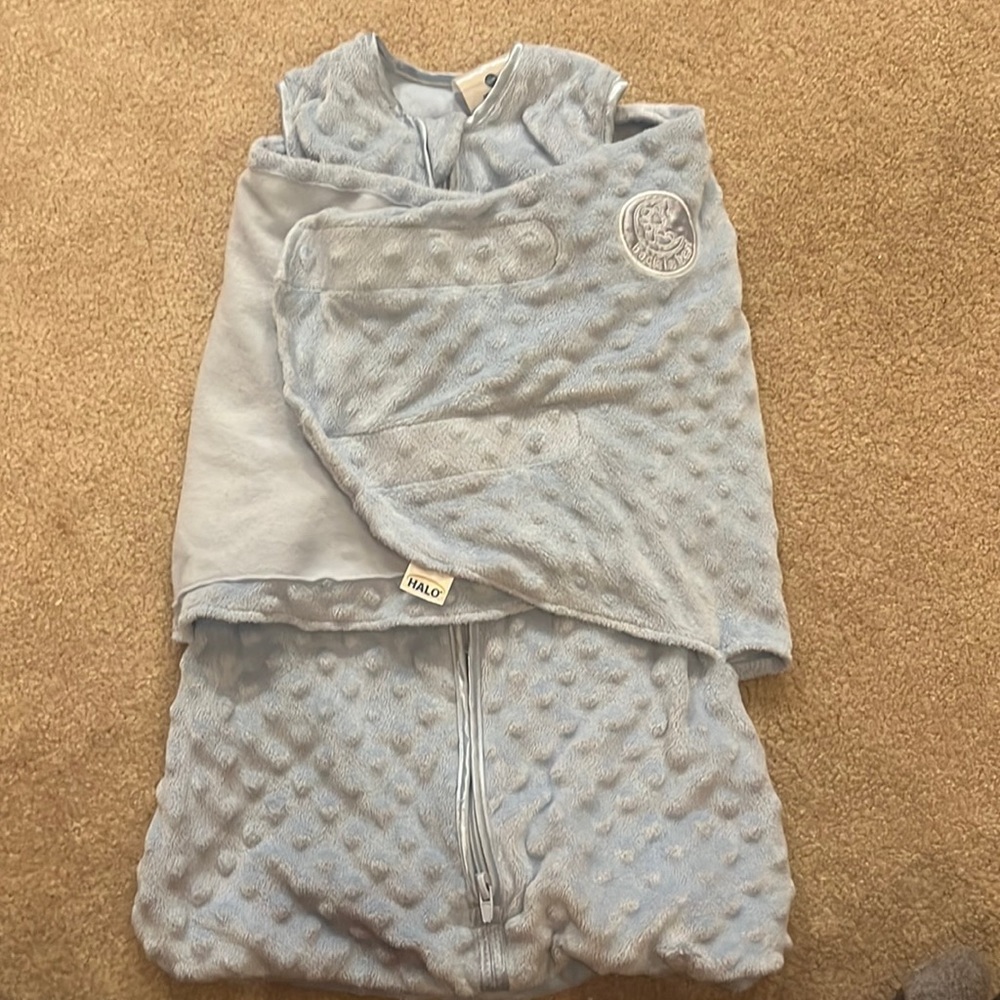 Newborn halo fleece swaddle